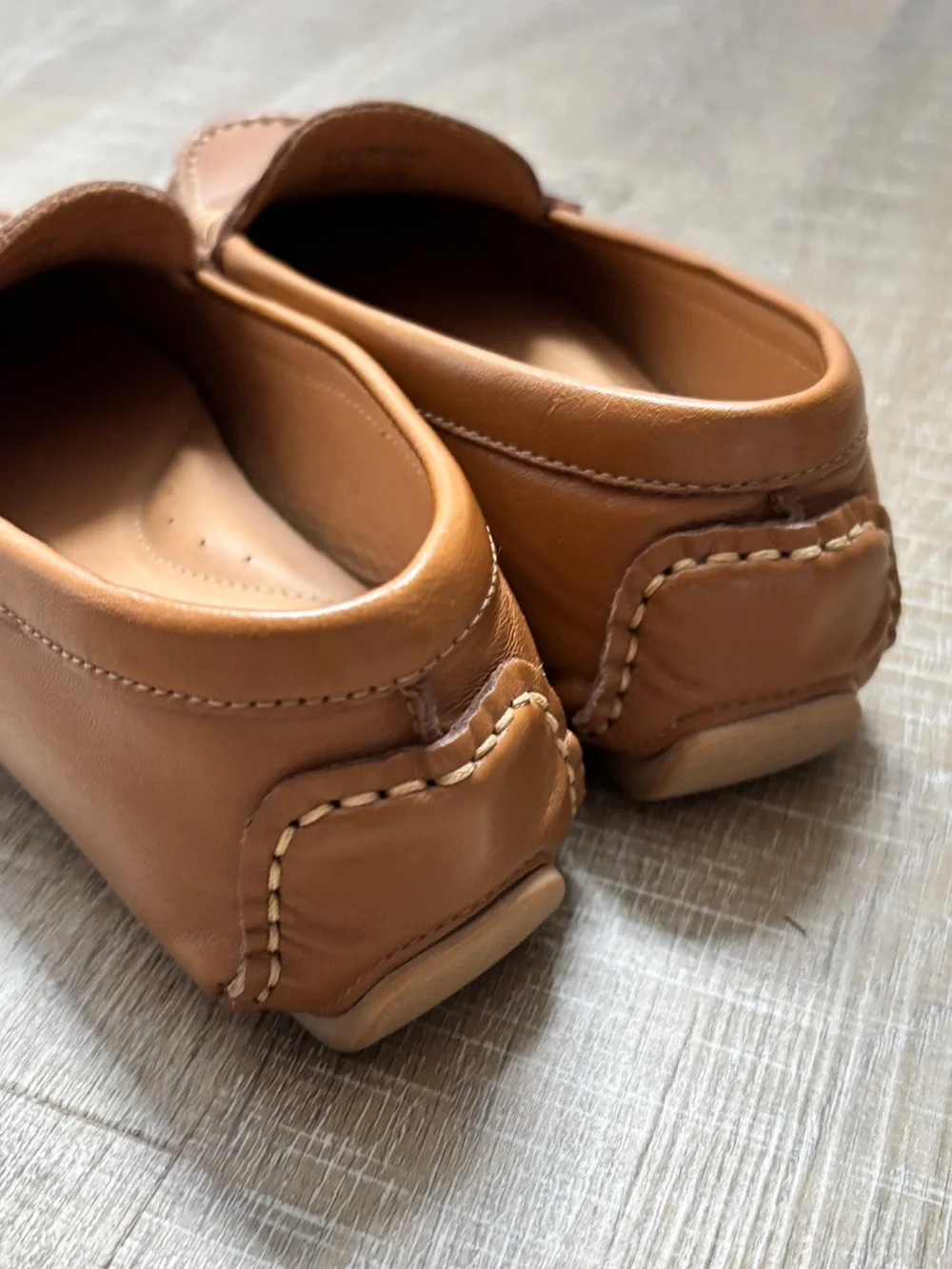 Flag LTD Morgan Leather Penny Loafers Cognac Brown Tan Slip On Shoes Women’s 6.5